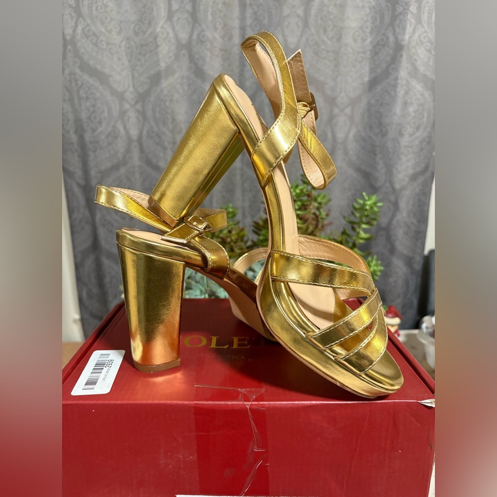Coleter Women's Chunky Platform Heels Ankle Strap Sandals, Size 8 - Picture 12 of 16